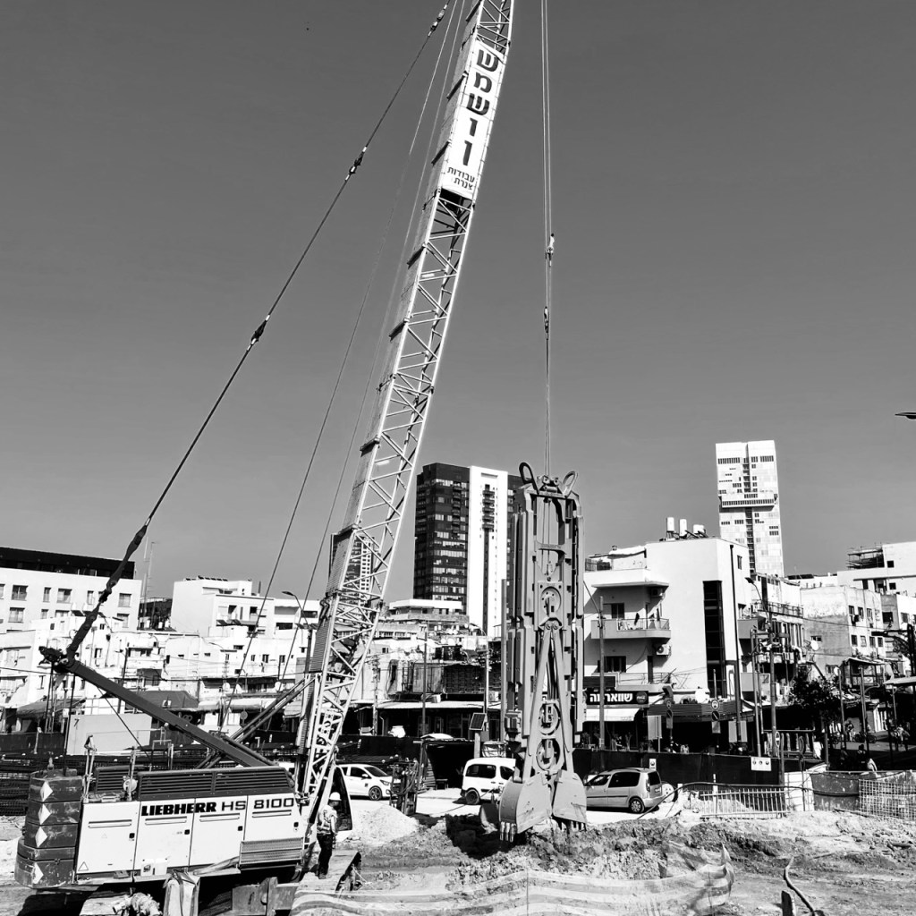 חפירה לקו הירוק של הרכבת הקלה