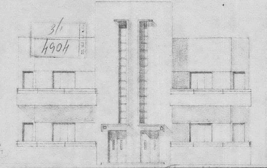 שרטוט חזית יסוד המעלה 9, 11